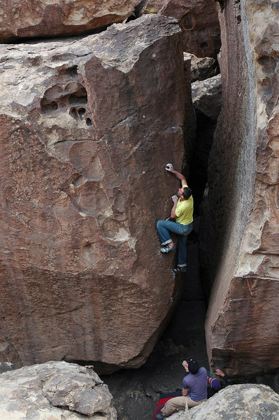 Unknown climber on the picturesque and great, Surf and Slam