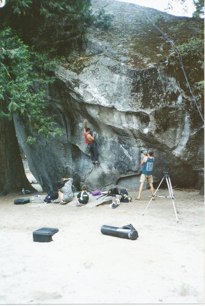 I felt very strong and confident. A year before, I fell up high on the mossy part landing on the granite slab breaking my wrist, foot and chipping my tooth. I never learn.