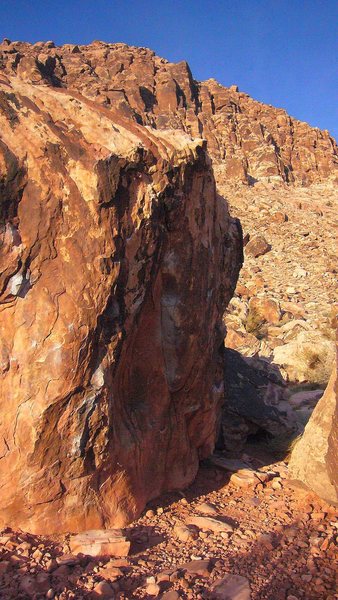 East face of the main Warm-up Boulder