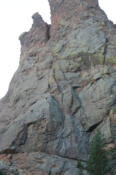 James halfway up. Free solo.