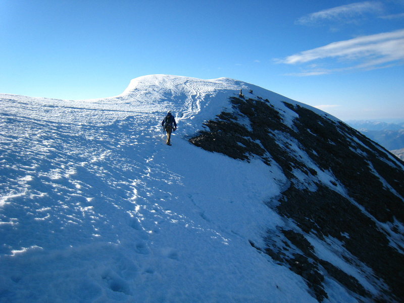 Making the last steps to the summit of Mt. Assiniboine