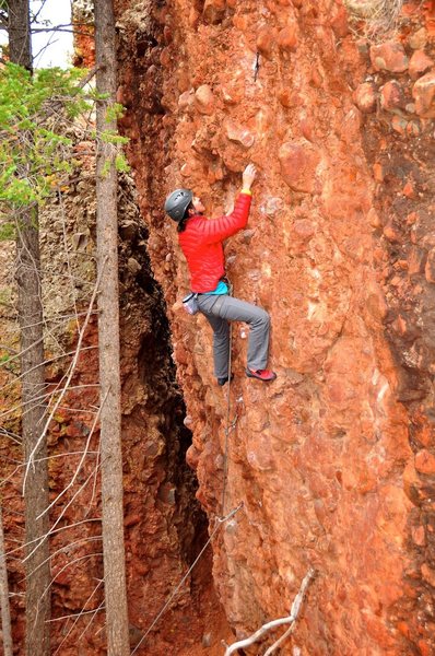 Heading into the crux. (cold) October 2010.
