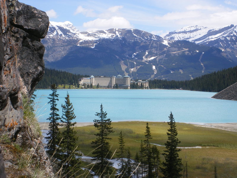 Atop a single pitch climb at the back of the lake.