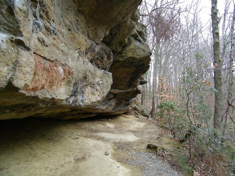 Looking down the length of the Alum Springs bouldering wall.