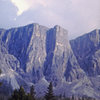 Lastoni di Formin - the left hand of the two buttresses contains the NW buttress or West pillar route