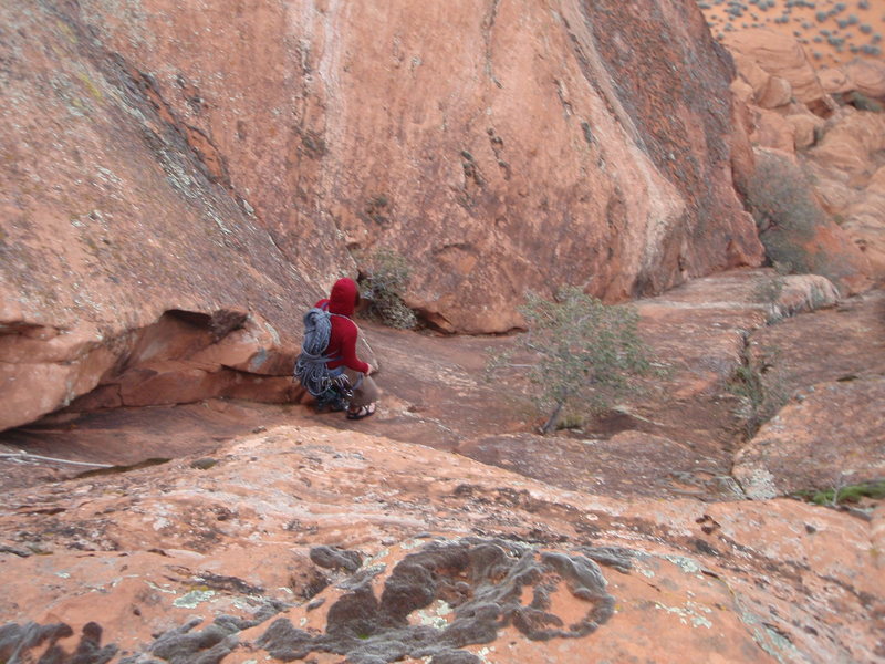 The beginning of the "walkoff" descent.