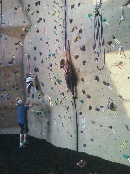 Mia Aguon (age 9) firing off on the 1st crux!! Trying to place a hand jam to rest on!! She's a rock star!!