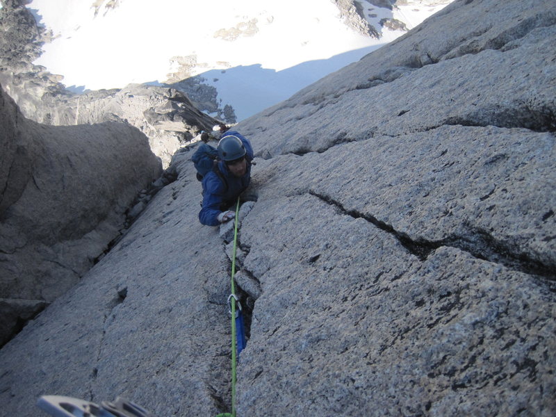 High on the beckey chouinard. Nice .10a variation on the GWH