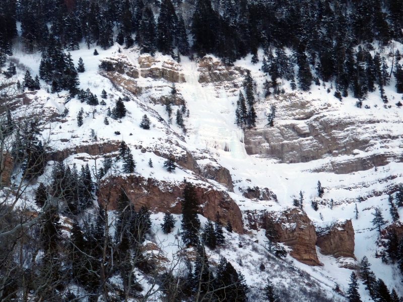 Snow and ice on Dexter Creek Slabs, President's Day, 2011.
