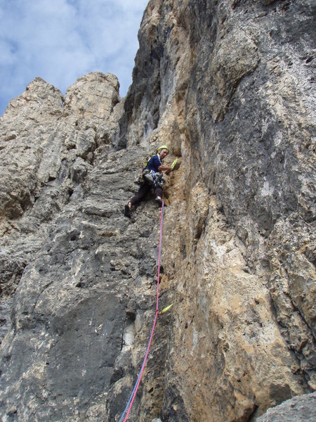 Mid-route climbing