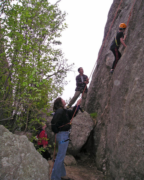 Alex on one of his first routes