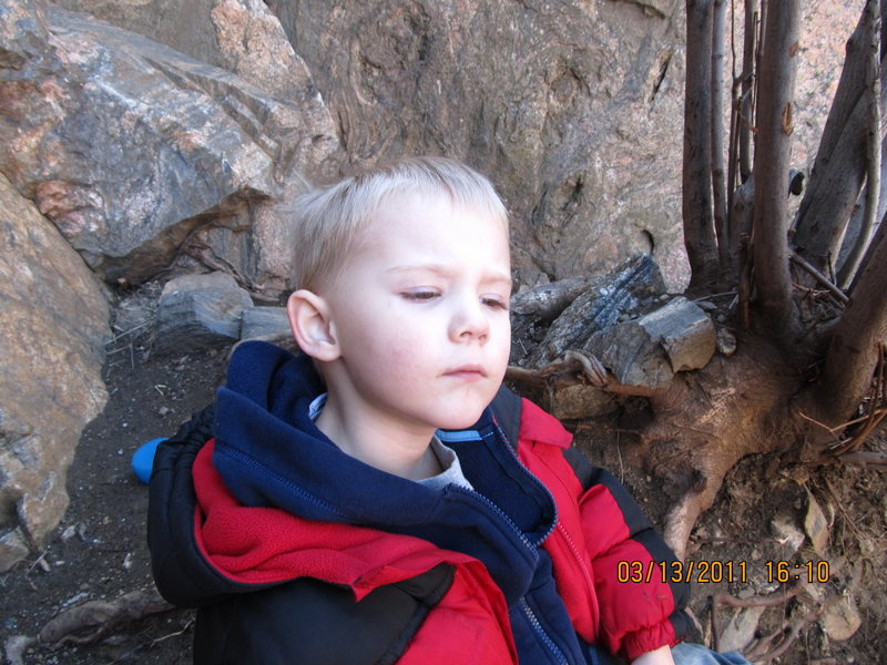 My son, deep in thought.