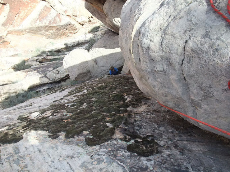 Jon exiting the chimney on P0