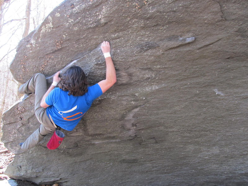 Steve on "Eaten Alive" (V7) in the Mid Boneyard, GHSP