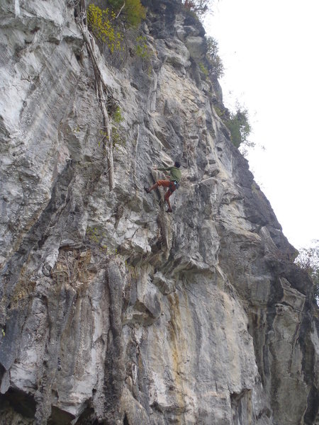 Tony N on Windchime of the Ants 7a-Butterfly Valley-Vietnam.