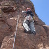 Leading the final pitch of the Army Route, N. Cheyenne Canyon.<br>
<br>
Photo by Lee Rittenmeyer