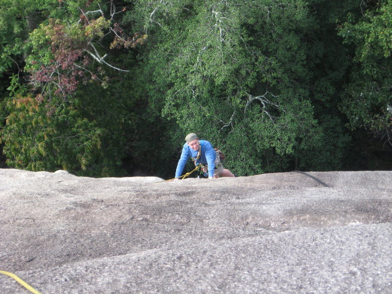 roger awash in a sea of granite on pitch two. happily!!