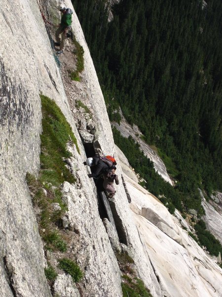 traversing above the "cave"