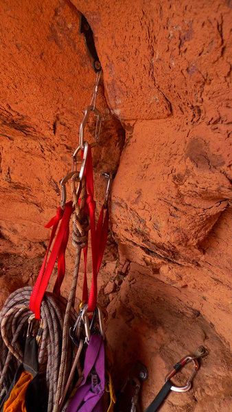 Pitch 1 belay anchor