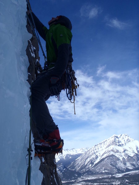Kurt heading up the last pitch