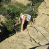 Noelle coming up the Right Edge on Mozarts Wall.