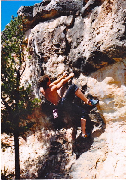 Jon Bernhard on Pinch Overhang back in the day.