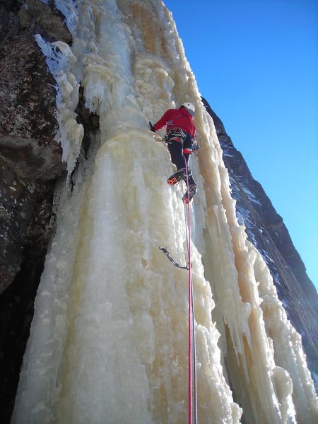Dave Rone on "Icebreakers" mid-March 2011. The best shape I personally have ever seen this route in.