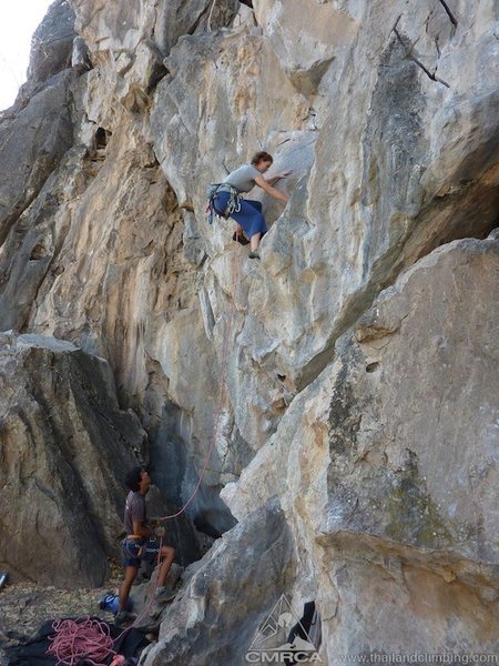 Denali climbing the crack system on destiny