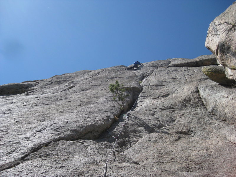 Sean up on P 1. AWESOME line!!! We used the bolts on Mr. Gone for our anchor.