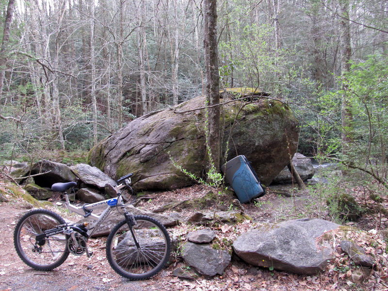The Creekside Boulder. This is the 2nd boulder you will come to.
