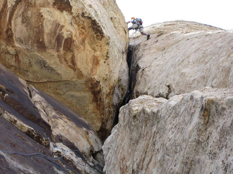 Stemming at the top of the big overhang.