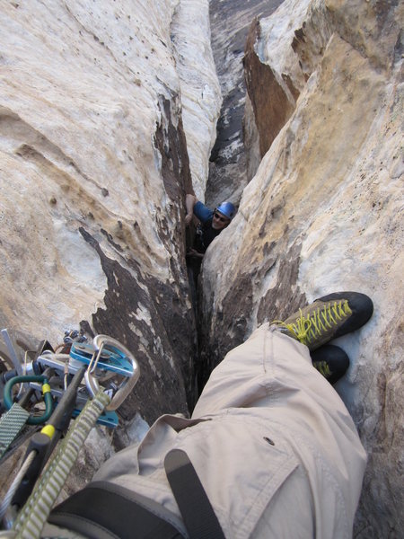 Looking down from the lip of the overhang!