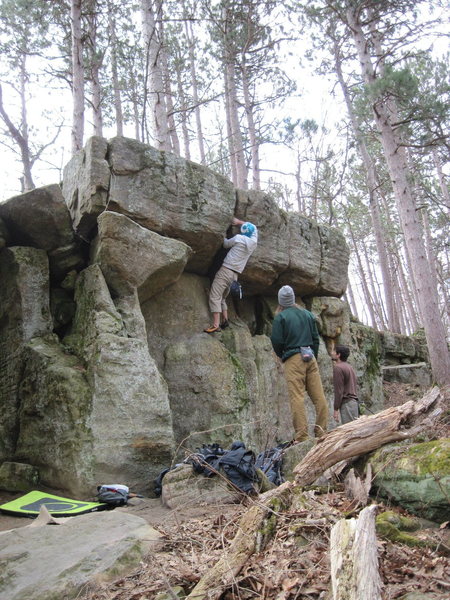 In the crack.