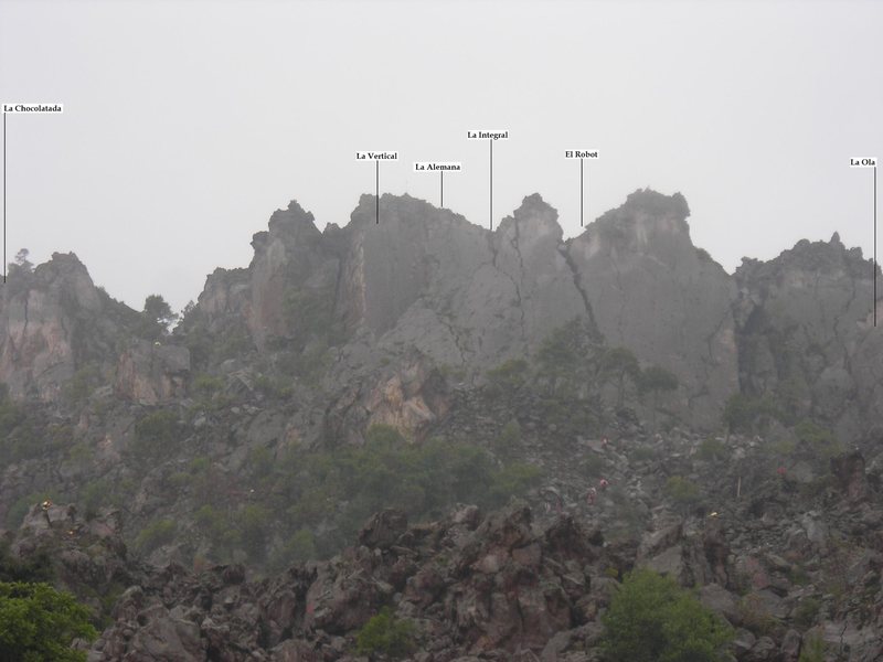 Approximate location for the different areas in Cerro Quemado.