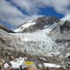 The Huayna glacier along the approach to the refugio.