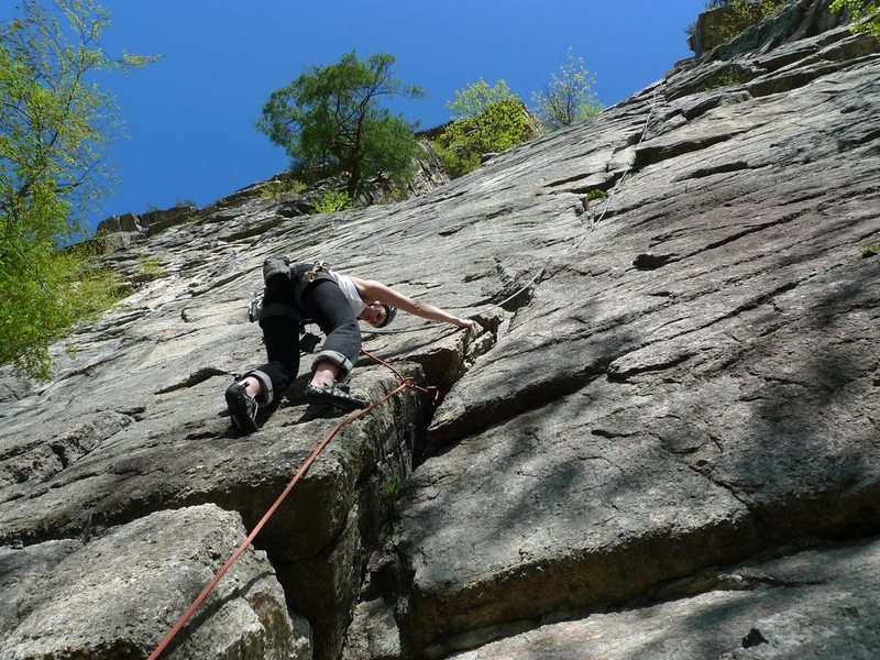 This is near the start, just follow the crack!