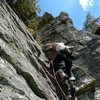 I highly recommend topping out.  This last pitch, though not particularly long, is nice climbing<br>
*edit - this is a variation, not the true p2