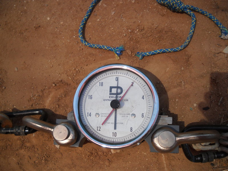 Cord tied directly to hanger failed at 2,000 pounds.