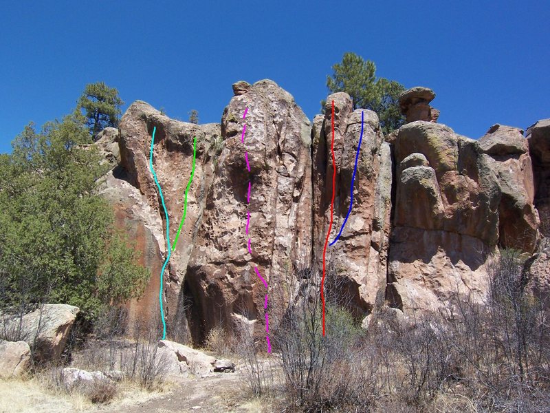 The light blue line on the left.
