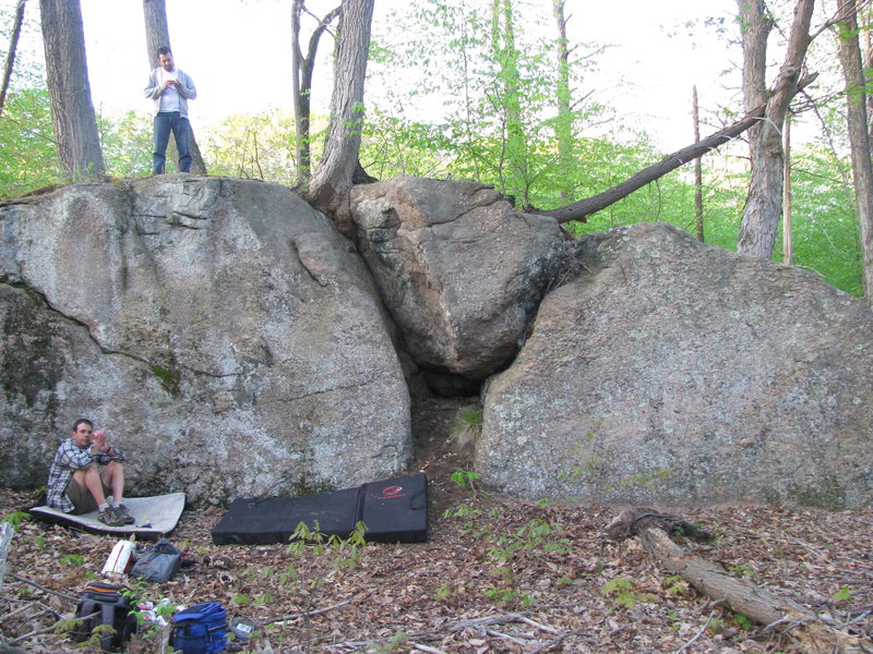 route is directly below the guy on top
