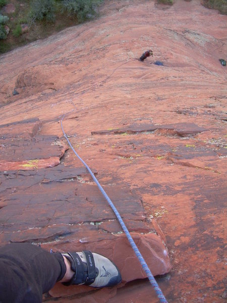 Looking down from the 1st belay