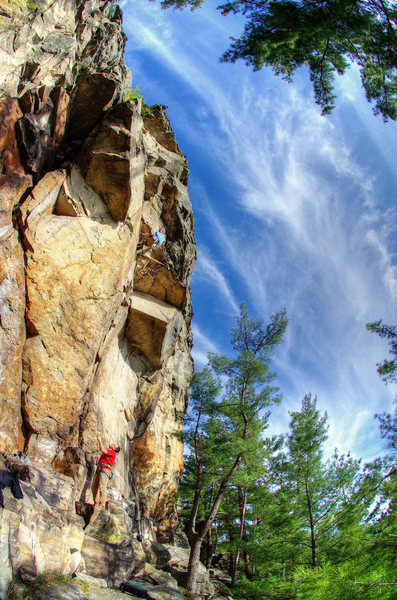 Blinsided. Roofs, Hell Wall, and crazy sky. Photo: Ted Kryzer.