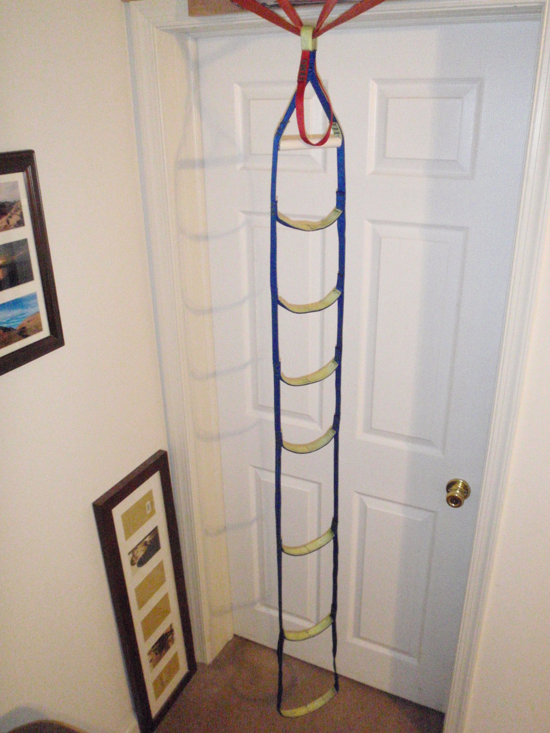 Homemade aid ladder.
