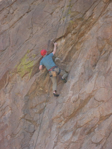 Leif reaching for "The Hole".