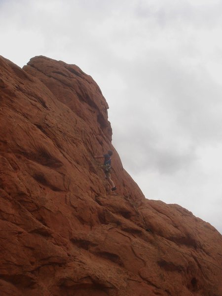 Isaac leading the West Face.