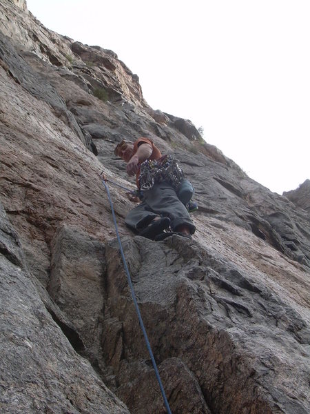 Wyatt with the 1st bolt clipped on pitch 2.