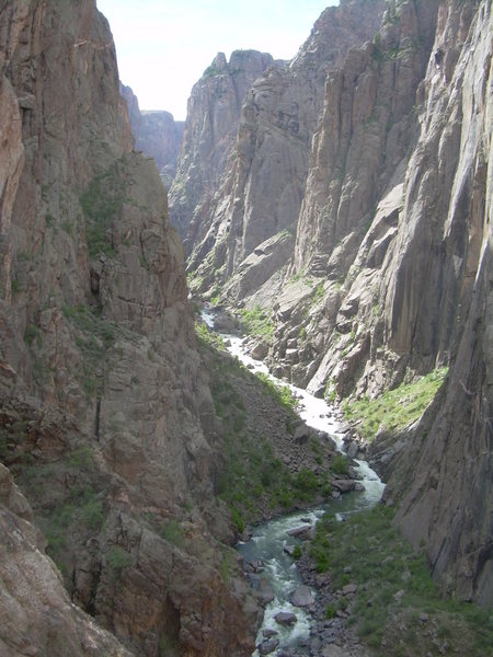 Spacing out up the canyon while belaying in the morning.
