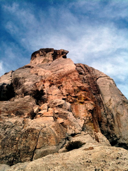 Looking up at Traitor Horn and company on the SW face of Tahquitz