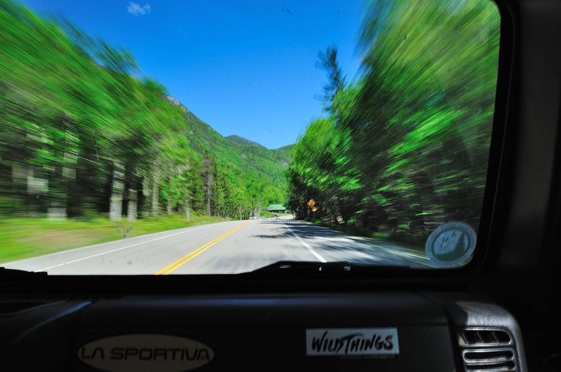 heading into crawford notch for another climbing adventure.