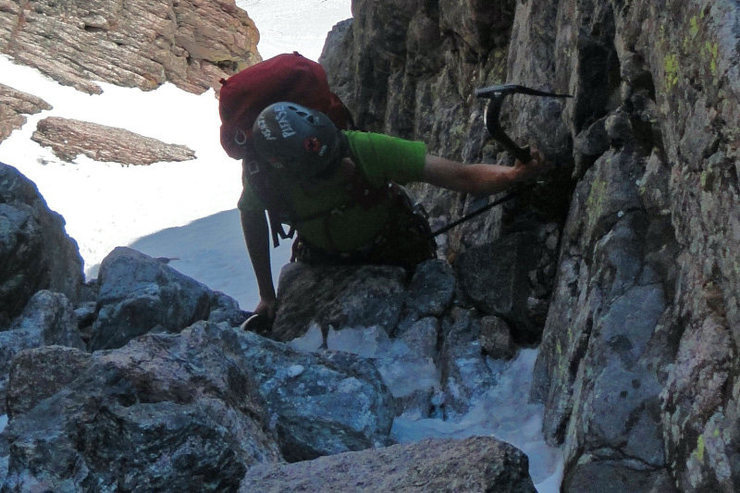Negotiating first technical section before reaching bench at the Flying Buttress